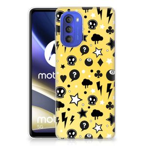 Silicone Back Case Motorola Moto G51 5G Punk Geel