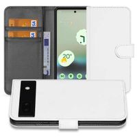 Book Case Hoesje voor de Google Pixel 6A Wit met Pasjeshouder - thumbnail