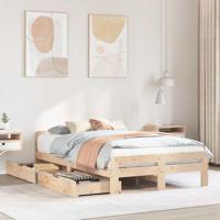 vidaXL Bedframe zonder matras massief grenenhout 120x190 cm, bed, bed ombouw, twijfelaar bed, bedbodem, slaapkamermeubel, 2 persoonsbed