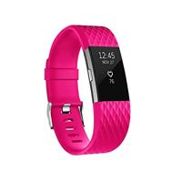 By Qubix - Compatible met Fitbit Charge 2 siliconen bandje - Maat: Small - Magenta - Compatible fitbit bandje