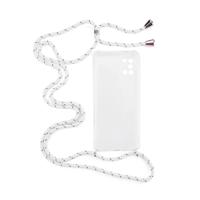 Shop4 - Samsung Galaxy A31 Hoesje - Zachte Back Case met Koord Multi Wit