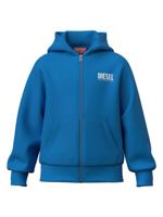 Diesel Kids Hoodie met logoprint en rits - Blauw