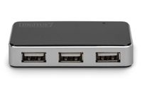 Digitus DA-70220 interface hub USB 2.0 Mini-B 480 Mbit/s Zwart, Zilver - thumbnail