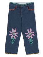 Stella McCartney Kids jean droit à fleurs brodées - Bleu - thumbnail