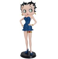 Betty Boop Kousenband (Blauwe Glitter Jurk) Beeldje - thumbnail