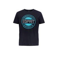 ESPRIT Men Casual T-shirt met printopdruk marine/blauw