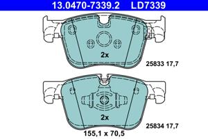 Remblokkenset, schijfrem ATE, u.a. für Peugeot, Opel, DS, Citroën, Vauxhall, Toyota