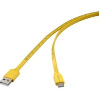 Renkforce USB-kabel USB 2.0 USB-C stekker, USB-A stekker 1.00 m Geel Met meetlint-opdruk (metrisch) RF-6721076