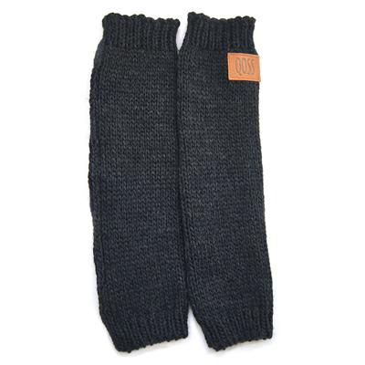 Qoss Wollen Handwarmers Antraciet Incl. Broche Goud/Zwart