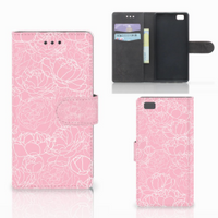 Huawei Ascend P8 Lite Hoesje White Flowers - thumbnail