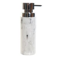 Zeeppompje/zeepdispenser marmer look wit polystone 400 ml   -