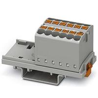 PHOENIX CONTACT PTFIX 12X2,5-NS35 GY verdelerblok, blok met verticale uitlijning, 690 V, 24 A, aantal aansluitingen 12, doorsnede 0,14 mm²-4 mm², AWG 26-12, breedte 28,6 mm, grau, 8 stuks