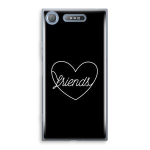 Friends heart black: Sony Xperia XZ1 Transparant Hoesje