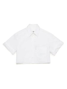 MM6 Maison Margiela Kids chemise crop à logo brodé - Blanc