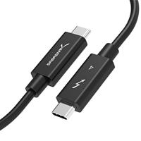 SABRENT Thunderbolt 4 40 Gbps Oplaadkabel 2M lange USB Type-C Kabel | 8K 60Hz Weergave |PD Ondersteunt 100W (5A, 20V) Opladen | E-Mark Chip | (Gecertificeerd door Intel) zwart (CB-T4M2).