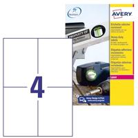 AVERY Zweckform L4719-20 Weerbestendige folieetiketten (105x148 mm op DIN A4, extreem sterk zelfklevend, waterbestendig, bedrukbare outdoor kleeffolie) 80 stickers op 20 vellen wit