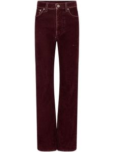 Rabanne pantalon droit en velours à taille haute - Rouge