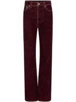 Rabanne pantalon droit en velours à taille haute - Rouge - thumbnail