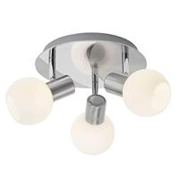 BRILLIANT lamp tiara spot rondel 3-bladig ijzer/wit | 3x D45, E14, 40W, geschikt voor vallampen (niet inbegrepen) | Schaal A ++ tot E | Hoofden draaien