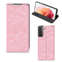 Samsung Galaxy S21 Smart Cover White Flowers - thumbnail