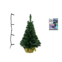 Kunst kerstboom - H90 cm - met kerstverlichting - gekleurd - kunstboom - thumbnail