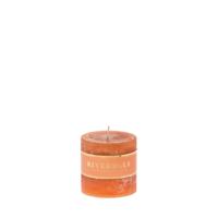 Rustieke Stompkaars burnt orange 7x7cm