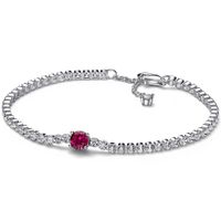 Pandora 592403C01 Armband Red Sparkling Round Pavé Tennis zilver-zirconia rood-wit - thumbnail