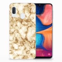 Samsung Galaxy A20e TPU Siliconen Hoesje Marmer Goud