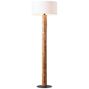 Brilliant Houten schemerlamp Jimena hout met witte kap 93117/35