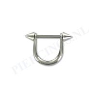 Tepelpiercing met hanger en spikes M - thumbnail