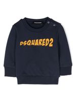 DSQUARED2 KIDS sweat en coton à logo imprimé - Bleu