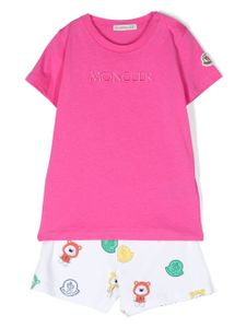 Moncler Enfant lot t-shirt-short à logo imprimé - Rose