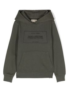 Zadig & Voltaire Kids hoodie en coton à logo embossé - Vert