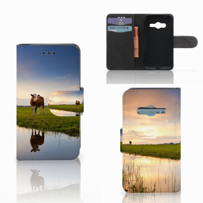 Samsung Galaxy Trend 2 Telefoonhoesje met Pasjes Koe