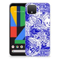 Silicone Back Case Google Pixel 4 Angel Skull Blauw - thumbnail