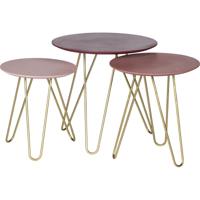 Bijzettafel Port set van 3 Roze/bordeaux