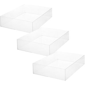 Set van 3x stuks sieraden/make-up houder/box rechthoek 38,5 x 8,5 cm van kunststof