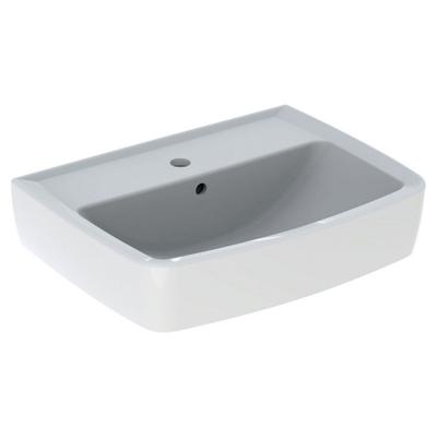 Geberit E-Con fontein hoekig 50x38 cm, met kraangat en overloop, wit