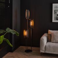 LifestyleFurn Vloerlamp Allyse 3-lamps - Artic Zwart