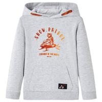Kindertrui met capuchon 128 gemêleerd grijs en oranje, kinderkleding, vest voor jongens, meisjeskleding, kinderkled, jongenskleding, jongens vest