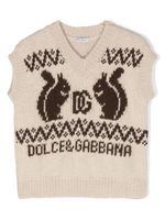 Dolce & Gabbana Kids débardeur en maille à logo intarsia - Tons neutres