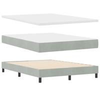 vidaXL Boxspringbed met matras fluweel lichtgrijs 140x200 cm