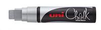uni-ball 186611 krijtmarker Uni Chalk met brede wigpunt, zilver