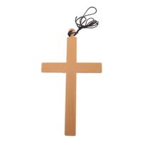 Verkleed artikel nonnen/priester ketting met groot kruis 23 cm - thumbnail