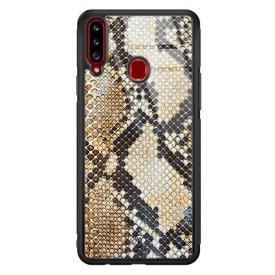 Samsung Galaxy A20s glazen hardcase - Golden snake