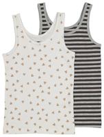 HEMA Kinderhemden Glitter - 2 Stuks Gebroken Wit (gebroken wit)