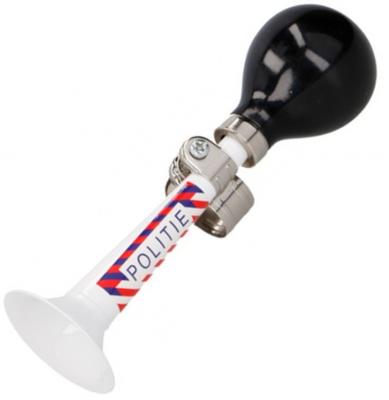 TOM fietstoeter Politie wit 18 cm