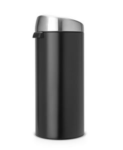 Brabantia Touch Bin, 30L Rond Kunststof, Roestvrijstaal Zwart