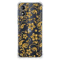 Motorola Moto E13 Case Gouden Bloemen