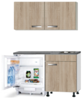 Kitchenette 120cm Padua incl wandkasten en inbouw koelkast RAI-049 - thumbnail